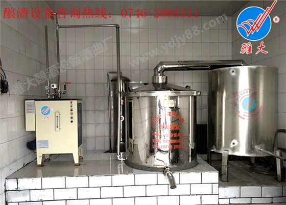 雅大客戶—西美酒業300斤不銹鋼電加熱家庭釀酒設備安裝圖